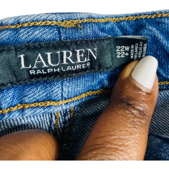 Ralph Lauren Casual Summer High Waist Shorts Raw Hem Denim Womens 22W 22+ - Picture 5 of 8